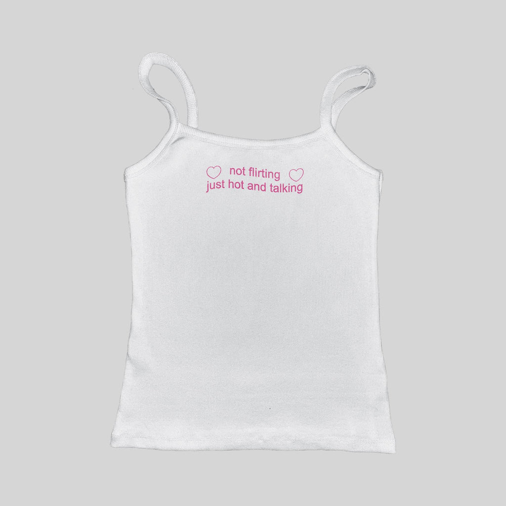 No coqueteo, solo calor y conversación. Camiseta de tirantes acanalada