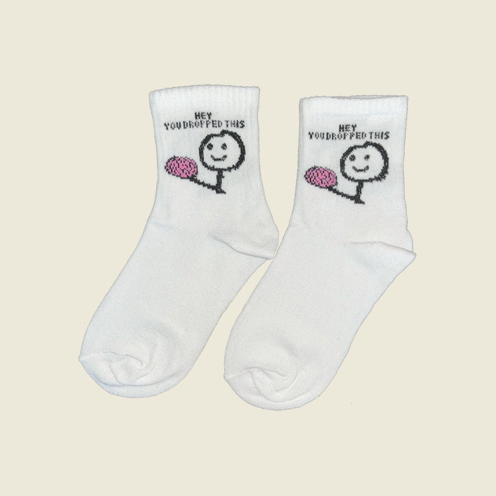Calcetines con diseño de cerebro "You Dropped Your Brain" (Paquete de 3 pares)