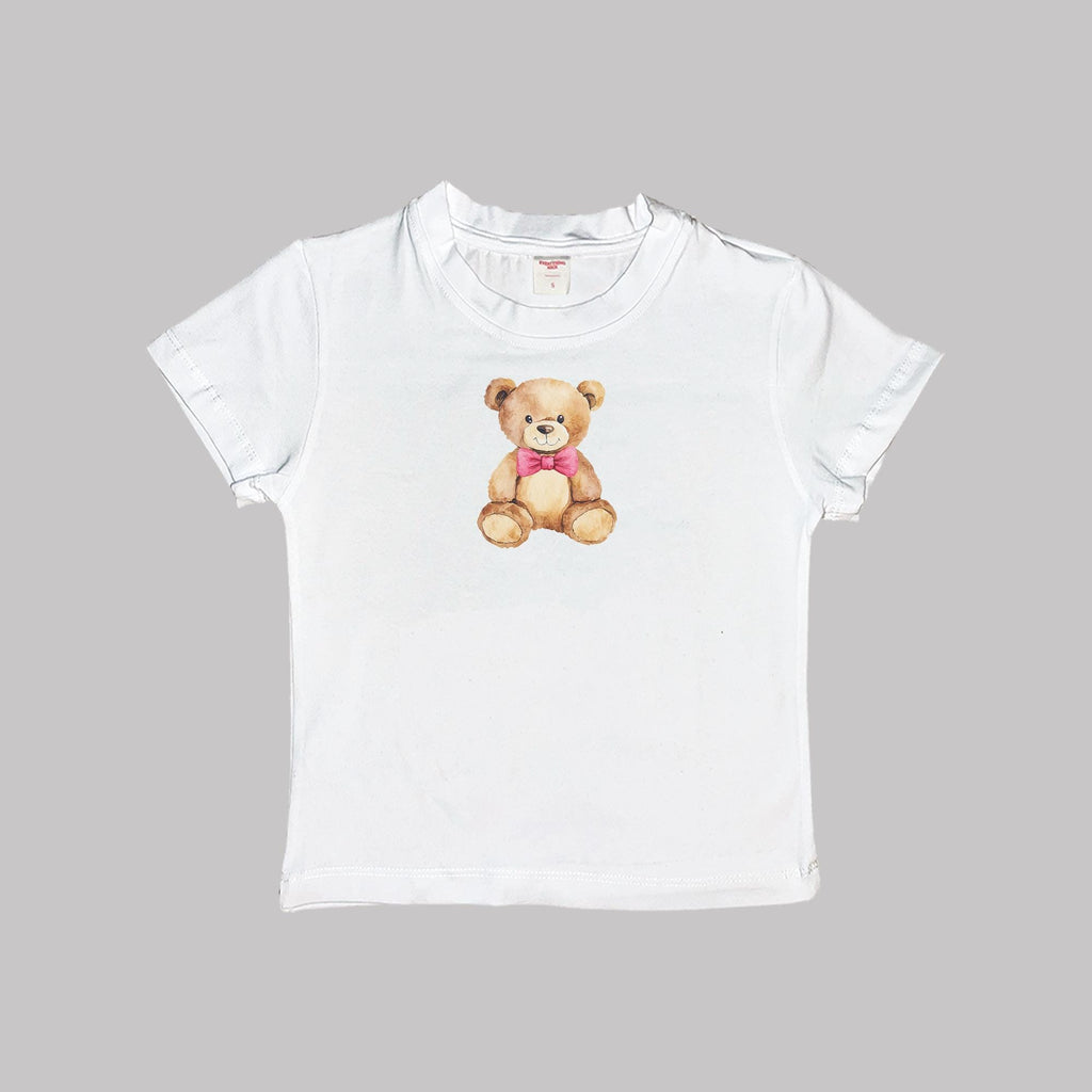 Bear Watercolor Baby Tee Crop Top Shirt