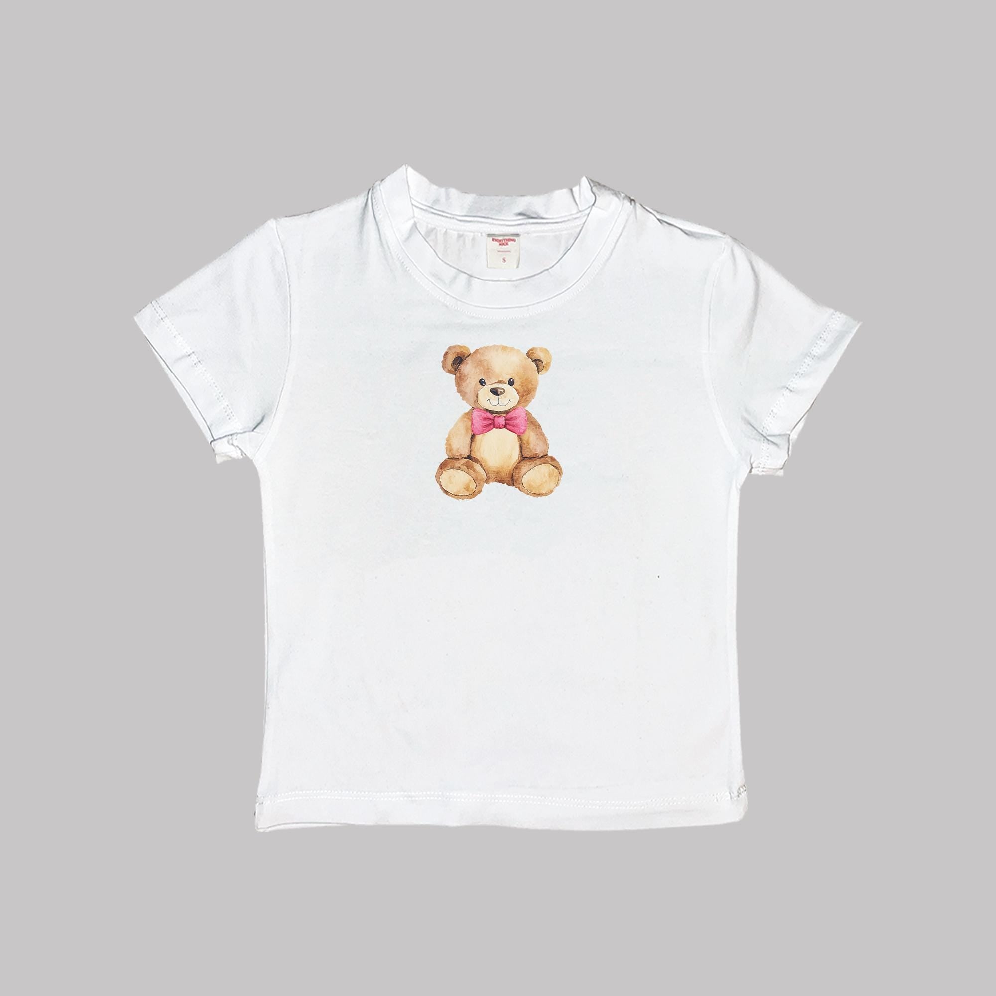 Bear Watercolor Baby Tee Crop Top Shirt