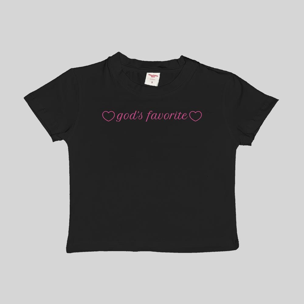 God's Favorite v2 Baby Tee Crop Top Shirt Y2k