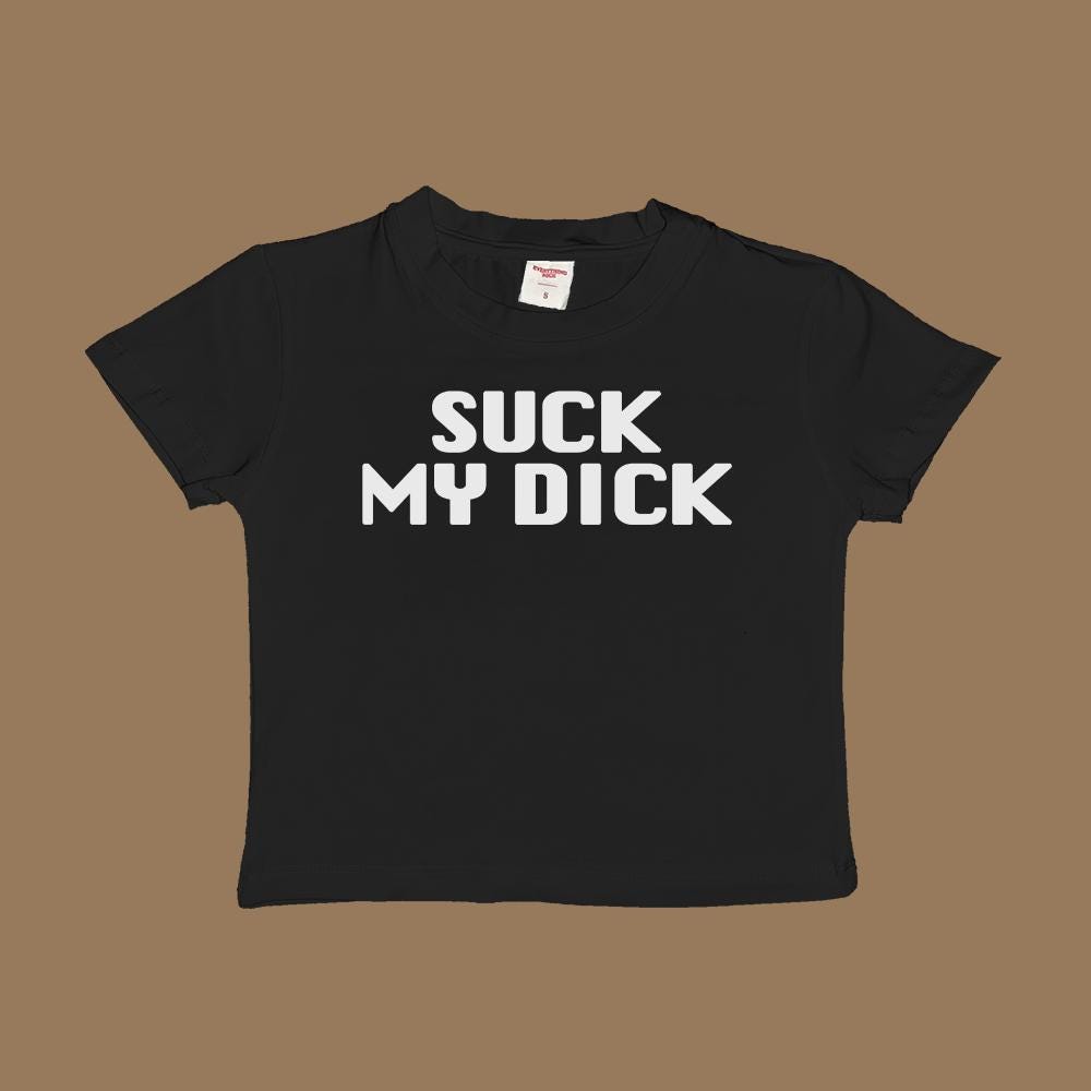 Baby-T-Shirt (schwarz) mit Aufdruck „SUCK MY DICK“