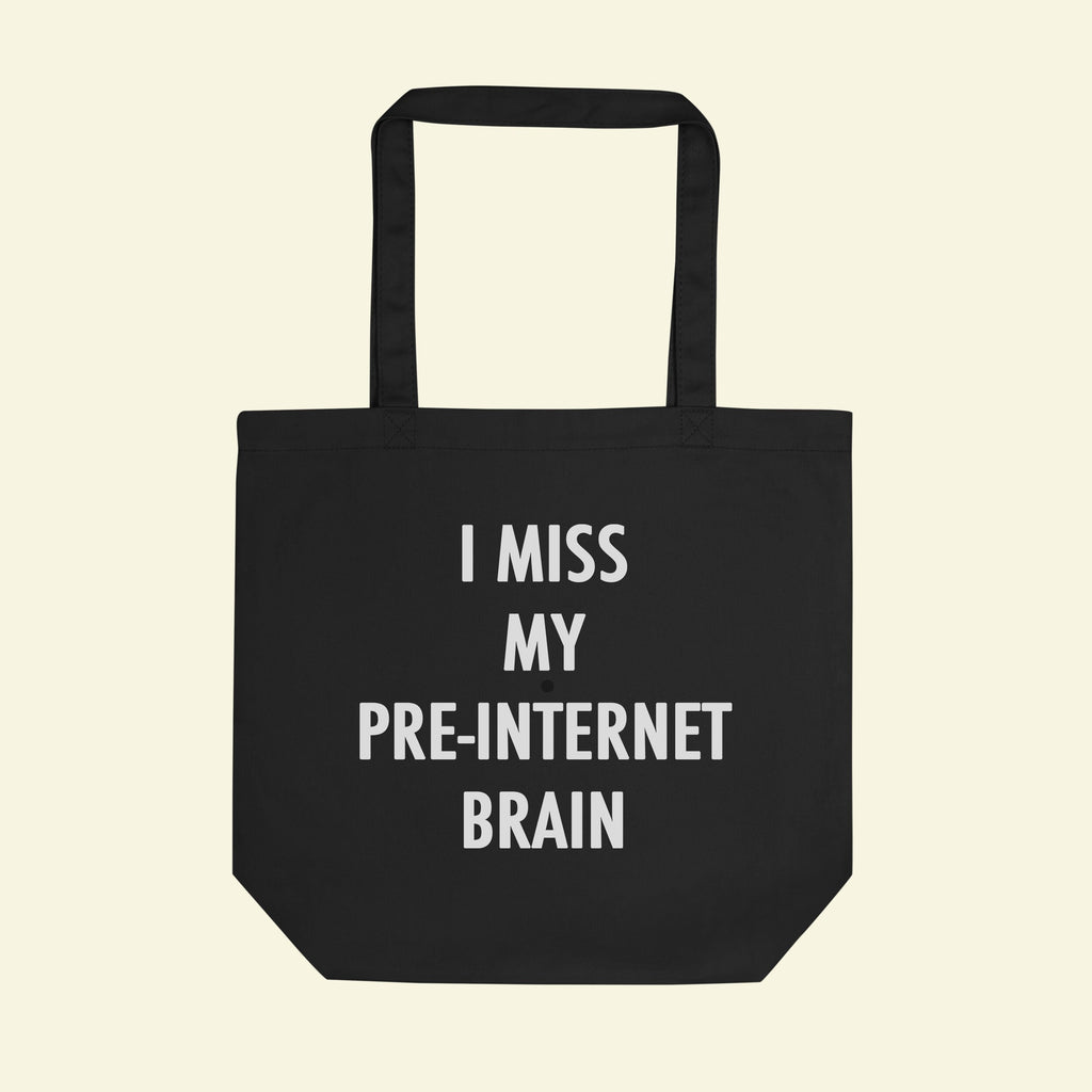 Bolsa de tela Echo de menos mi cerebro pre-internet