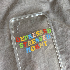 Depressed Stressed Horny iPhone Case - Dreamer Store