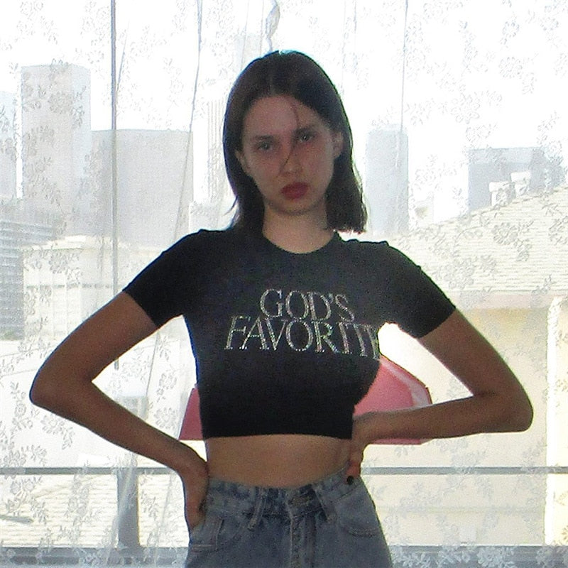 God's Favorite Top Dreamer Store baby tee crop top god's favorite Shirt t-shirt tank top Tee shirt top tshirt y2k