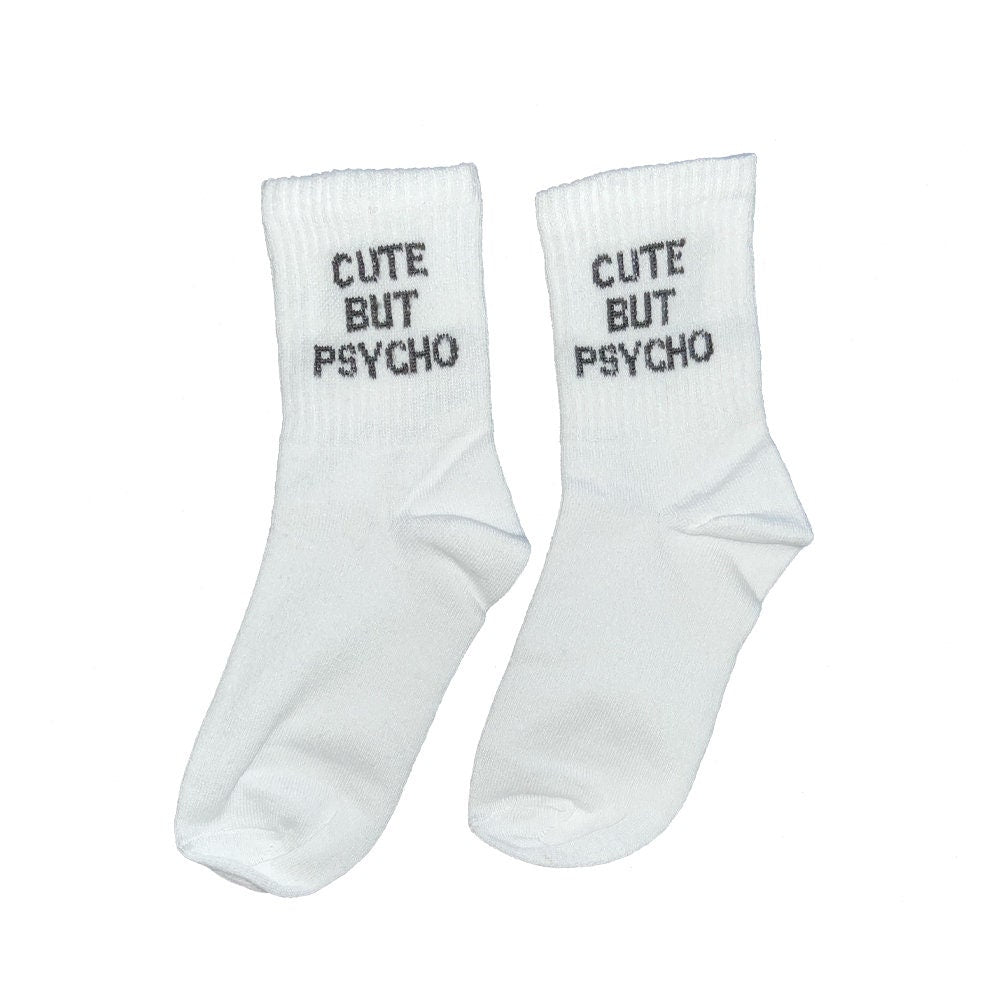 Cute But Psycho Socks 3 pairs Dreamer Store bitch cute but psycho dreamer store first class fuck IDGAF not famous yet off slut sock socks y2k